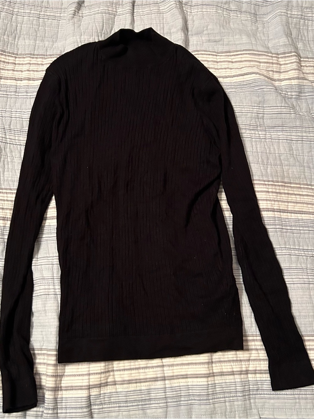 Zara Black Ribbed Turtleneck Sweater for Men